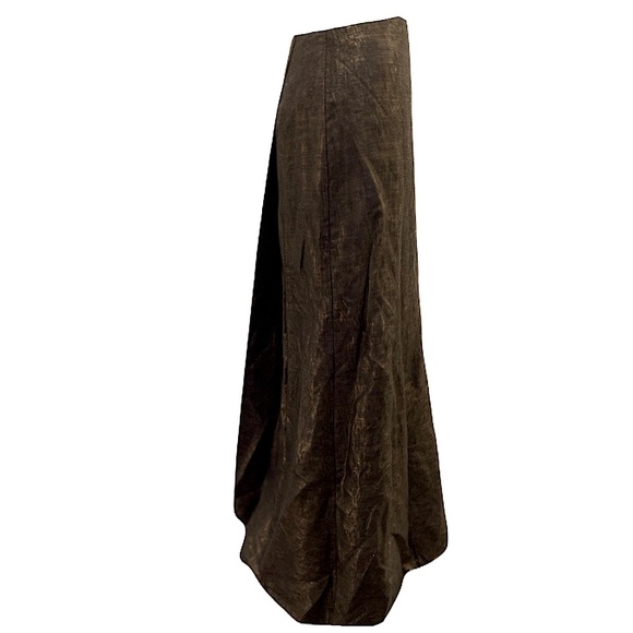 Carmen Marc Valvo Signature Maxi Skirt 8 Women Green Aline Shiny Elegant Party - Picture 1 of 15